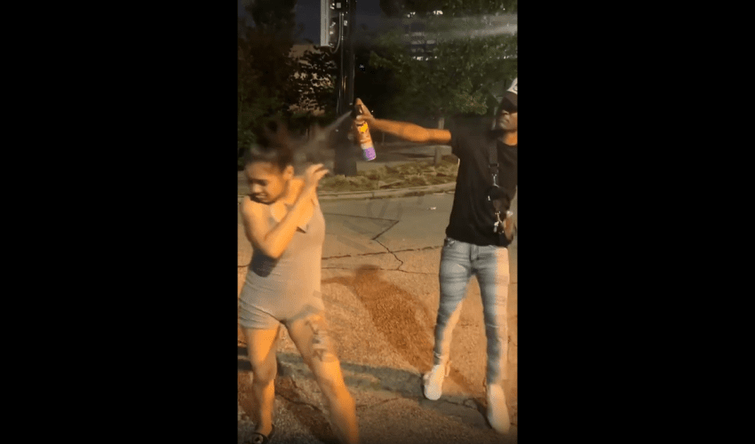 Dude Sprays His Girlfriend With Bug Spray During A Argument!