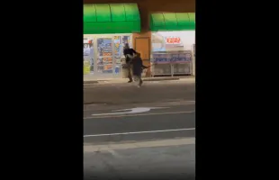 Dude Gets Pepper Sprayed Multiple Times After He Kept Running Up With A Stick!