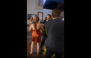 Girl Gets Knocked Out During A Brawl With Police Outside A Bar!