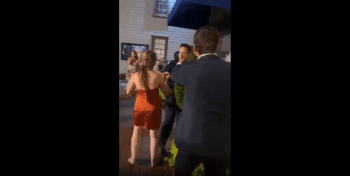 Girl Gets Knocked Out During A Brawl With Police Outside A Bar!
