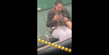 Grandma Caught In Broad Daylight On The Sugar Bag!