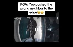 Karen Pushed The Wrong Neighbor For Sweeping Off Their Porch!