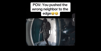 Karen Pushed The Wrong Neighbor For Sweeping Off Their Porch!