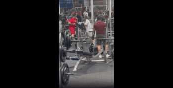 Two Guys Goes At It In The Gym While Everybody Watch!