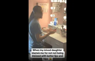 Mixed Girl Mad And Blames Her White Mother Because She Wasn’t Blessed With Big Lips Or Cheeks!