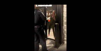 Girl High As A Kite Tries To Get Thru A Locked Gate After Tailgating Another Woman In Private Parking!