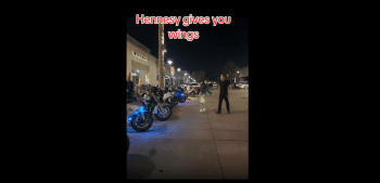 Girl Tries To Stop Her Boyfriend From Getting On A Group Of Bikers Azz After He Was Kicked Out The Movies!