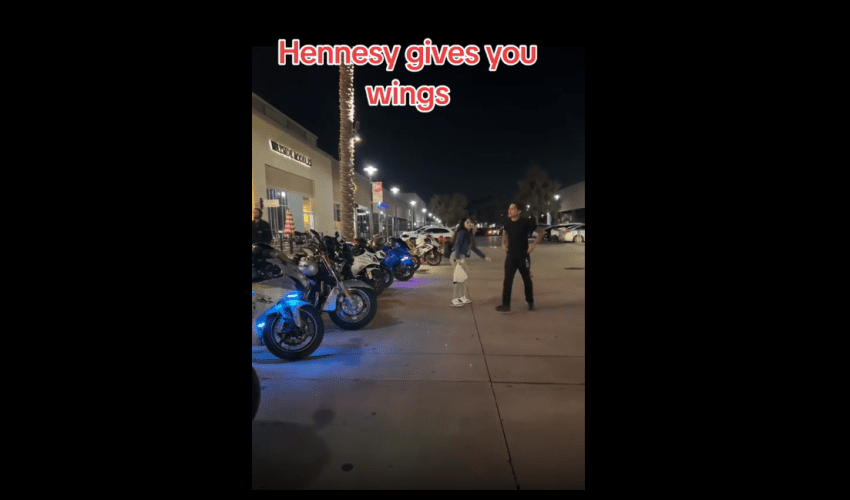 Girl Tries To Stop Her Boyfriend From Getting On A Group Of Bikers Azz After He Was Kicked Out The Movies!