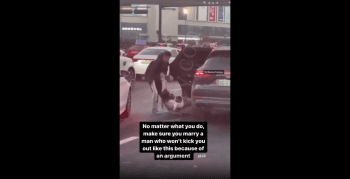 Man Kicked His Wife And Their Child Out His Car During A Argument!