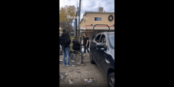 White Woman Cries After Blk Woman Tried To Stop Her From Getting A Plate Of Food From Blk Men!