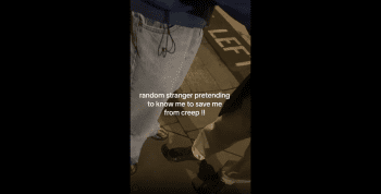 Random Stranger Pretended To Know A Girl To Save Her From A Creepy Guy!