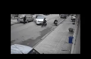 Dude Survives Reckless Female Driver!