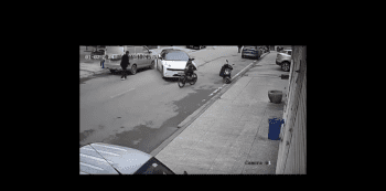 Dude Survives Reckless Female Driver!