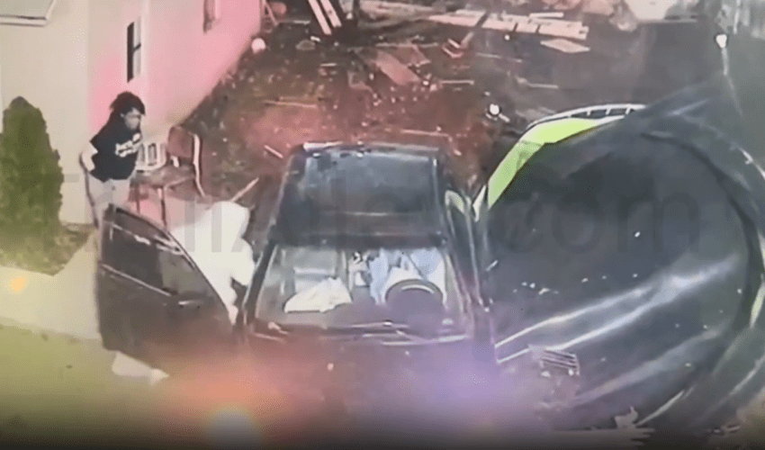 38 Year Old Man Crashed Into A Backyard After He Was Popped In The Back Of The Head By A 18 Year Girl He Had In His Car!