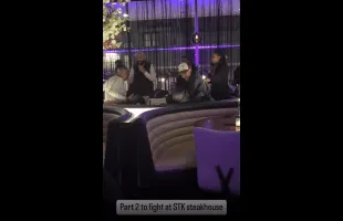 Woman Put Hands On Her High Valued Boyfriend After She Caught Him Cheating With Another Woman At A High End STK Steakhouse Restaurant!