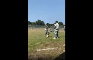 Two Inmates Throw Down On The Yard In Prison!