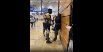 Girl Gets Destroyed By A 6 Feet Linebacker At School After She Put Her Hands On Him!