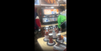 Female Security Handles Man After She Got Tired Of Him Coming In The Store And Taking Two Cups!