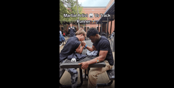 Martial Arts Vs Track Runner In Arm Wrestle!
