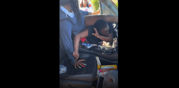 Girl Gets Stuck In A Leg Lock After She Tried Attack A Woman In Her Car