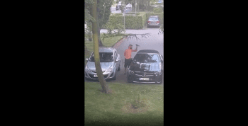 Guy Caught Damaging Somebody Expensive Mercedes Benz With A Knife Because He Was Angry