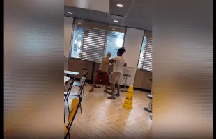 Dude Tried To Grab A Guy By His Neck But Got Laid Out Quick In Mcdonalds
