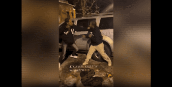 Dude Gets Put To Sleep In The Snow After He Walked Up And Put Hands On Another Man While He Was Warming Up His Car