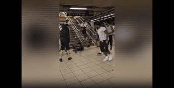 New York Women Are Different: Dude Gets Slung Off The Stairs Twice By A Girl After He Tried To Escape A Altercation With A Girl