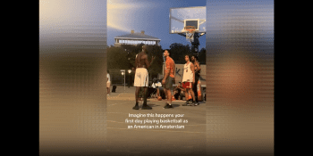 American Guy Visiting Amsterdam Witness A Guy  Getting Smacked Up During A Basketball Game
