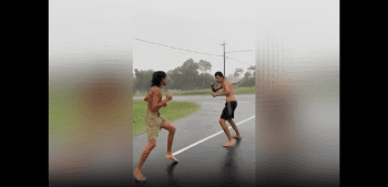 Two Sundown Town Rednecks Catch Fade In The Rain