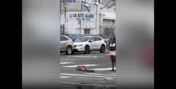 304 Worker Caught Laid Out In The Middle Of Traffic After Working The Streets All Night