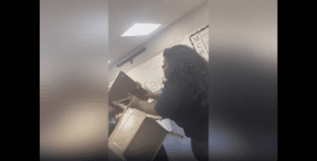 Girl Picked Up A Desk Just To Hit Another Girl With And Then Tried To Walk Away But Got Grabbed From The Back