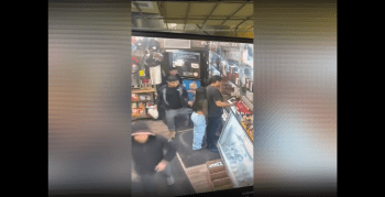 Dude Gets Smacked In The Store By A Man After He Touch His Girlfriend Azz When He Walked By