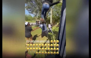 Girl Jumped From The Top Of A House To Take Out Her Opp During A Fade