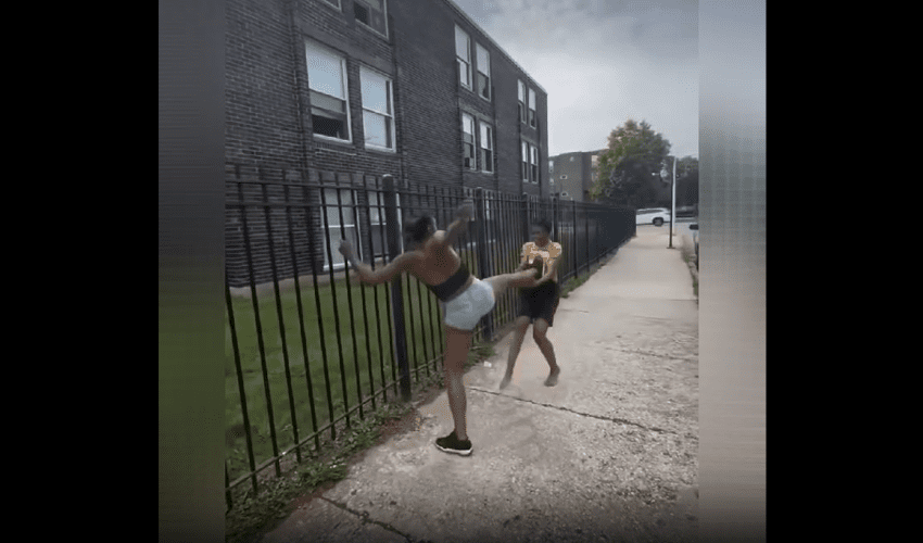 Girl Ended This Fade Quick After Another Girl Kept Speaking On Her Son