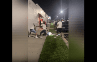 Dude Gets Jumped And Pistol Whipped After he Knocked Out A Girl For Putting Hands On Him During A Altercation With Another Man