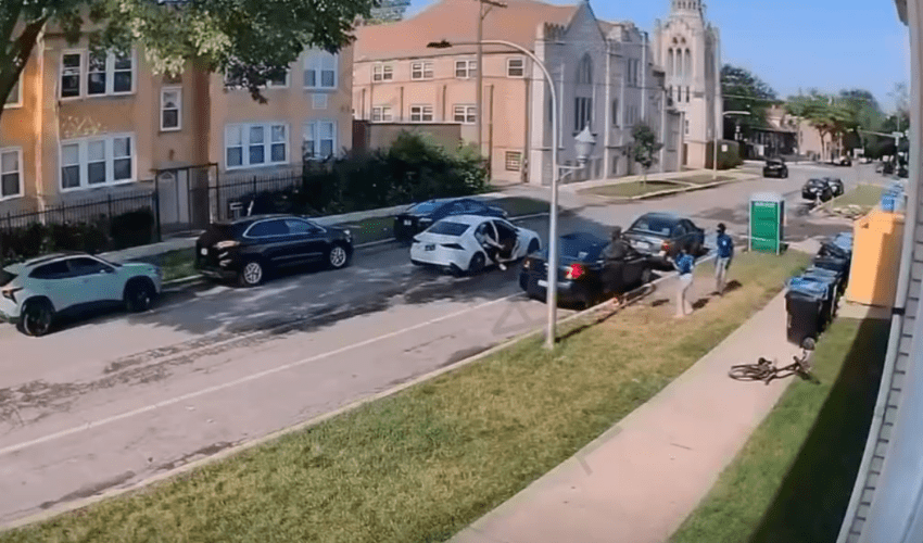 Pull Up And Hop Out After Spotting The Opps Walking