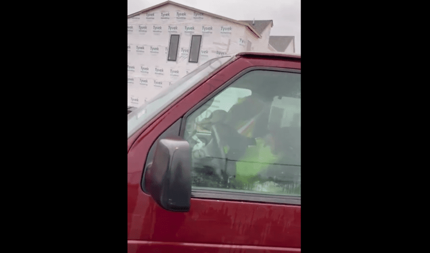Two Migrant Construction Workers Caught In The Company Vehicle Doing The Unexpected