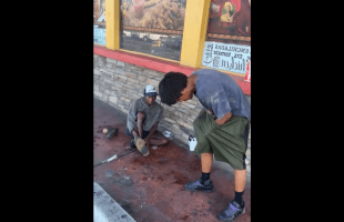 Man Handles A Homeless Guy After He Seen Him Steal Money From A Homeless Woman