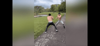 Two Suburban Dudes Caught A Crucial Fade On Private Land