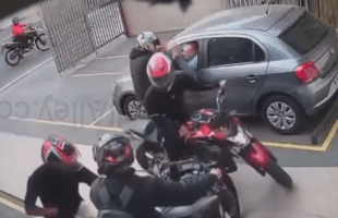 Robbers Tried To Rob A Man For His Motorcycle While Trying To Rob Another Man In A Car At The Same Spot But It Went Terribly Wrong