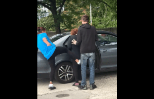 Woman Gets Mad And Forced A Homeless Couple To Get In Her Car After She Found Out That They Stole Her Wallet In The Store