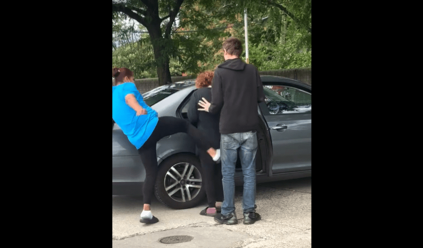 Woman Gets Mad And Forced A Homeless Couple To Get In Her Car After She Found Out That They Stole Her Wallet In The Store