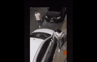 Dude Had No Shame And Was Watching Out For His Girlfriend While She Go Do This Behind A Car