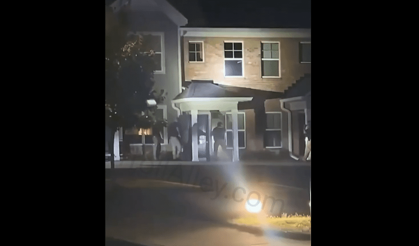 Police Starts Running After A Man Started Shooting At The For Breaking Into His House Without A Search Warrant