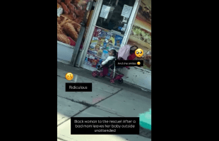 Woman Goes Off After A Careless Mother Left Her Baby Outside Unattended