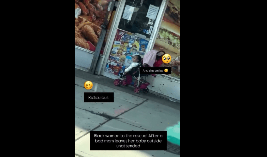 Woman Goes Off After A Careless Mother Left Her Baby Outside Unattended