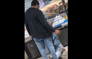 Dude Cheers On A Man At The Corner Store While He Was Getting Sloppy From A Woman After He Offer Him 10 Dollars If She Can Make Buss