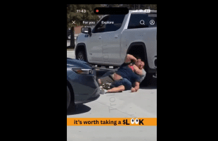 Dude Open A Man Truck Door Just Because He Was Big And Thought Nothing Was Gonna Happen