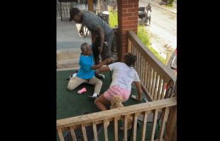 Woman Gets Smacked After She Tried To Protect Man From Another Man